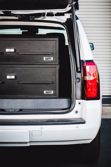 steel police box|police tahoe rear storage box.